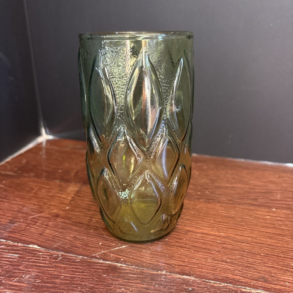 Vintage Retro Anchor Hocking MADRID‎ Green Tumbler Coolers 5" Replacement